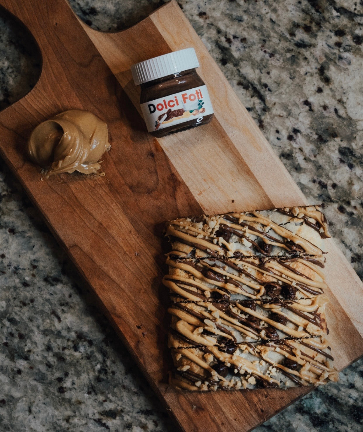 Peanut Butter Nutella Swirl Log