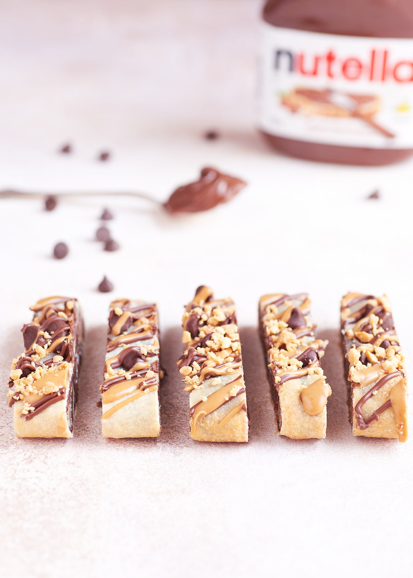 Peanut Butter Nutella Swirl Log